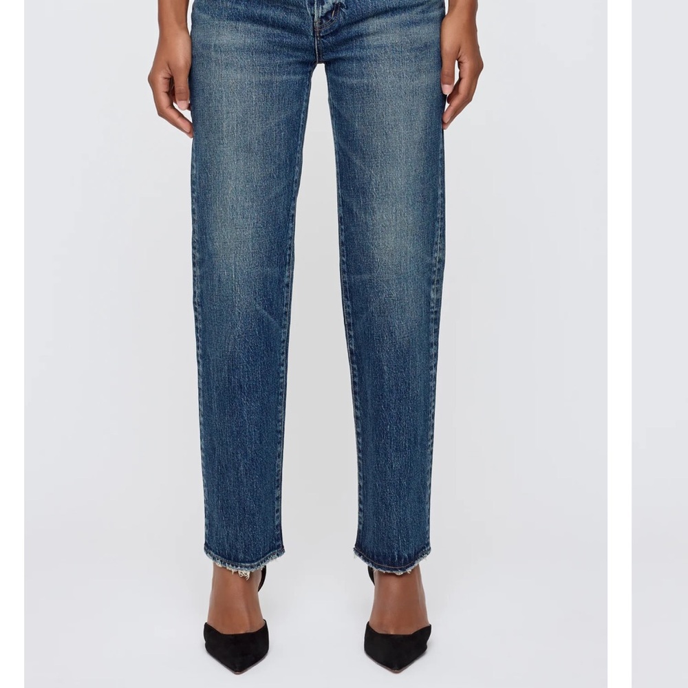 Moussy Dark Blue Straight Leg Jeans